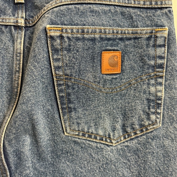 Carhartt Men's Size 34x34 Denim Blue Jeans Relaxed Fit Med Wash Loose Workwear - Picture 3 of 11